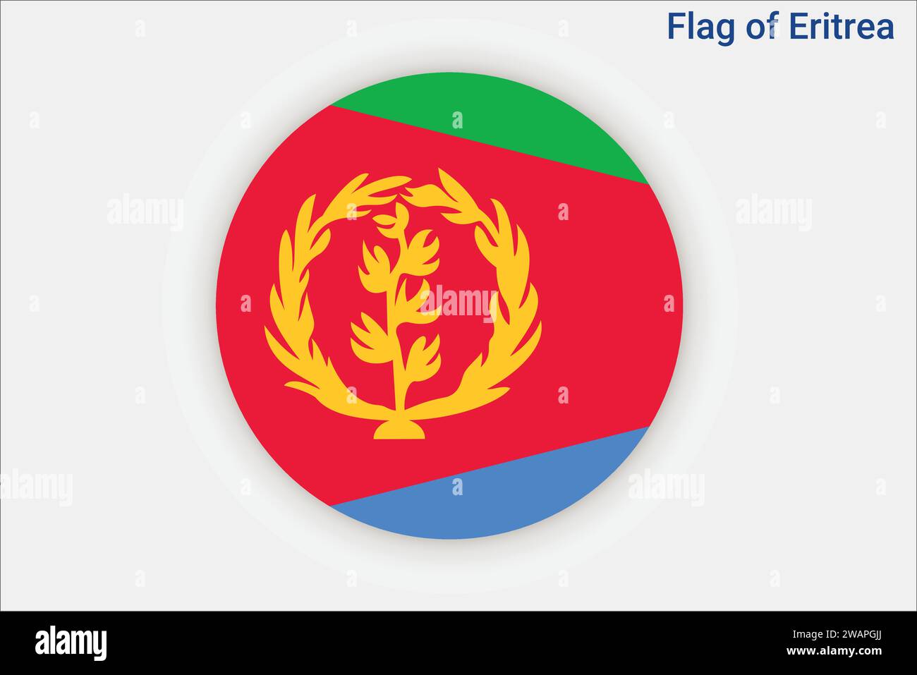 High detailed flag of Eritrea. National Eritrea flag. Africa. 3D illustration. Stock Vector