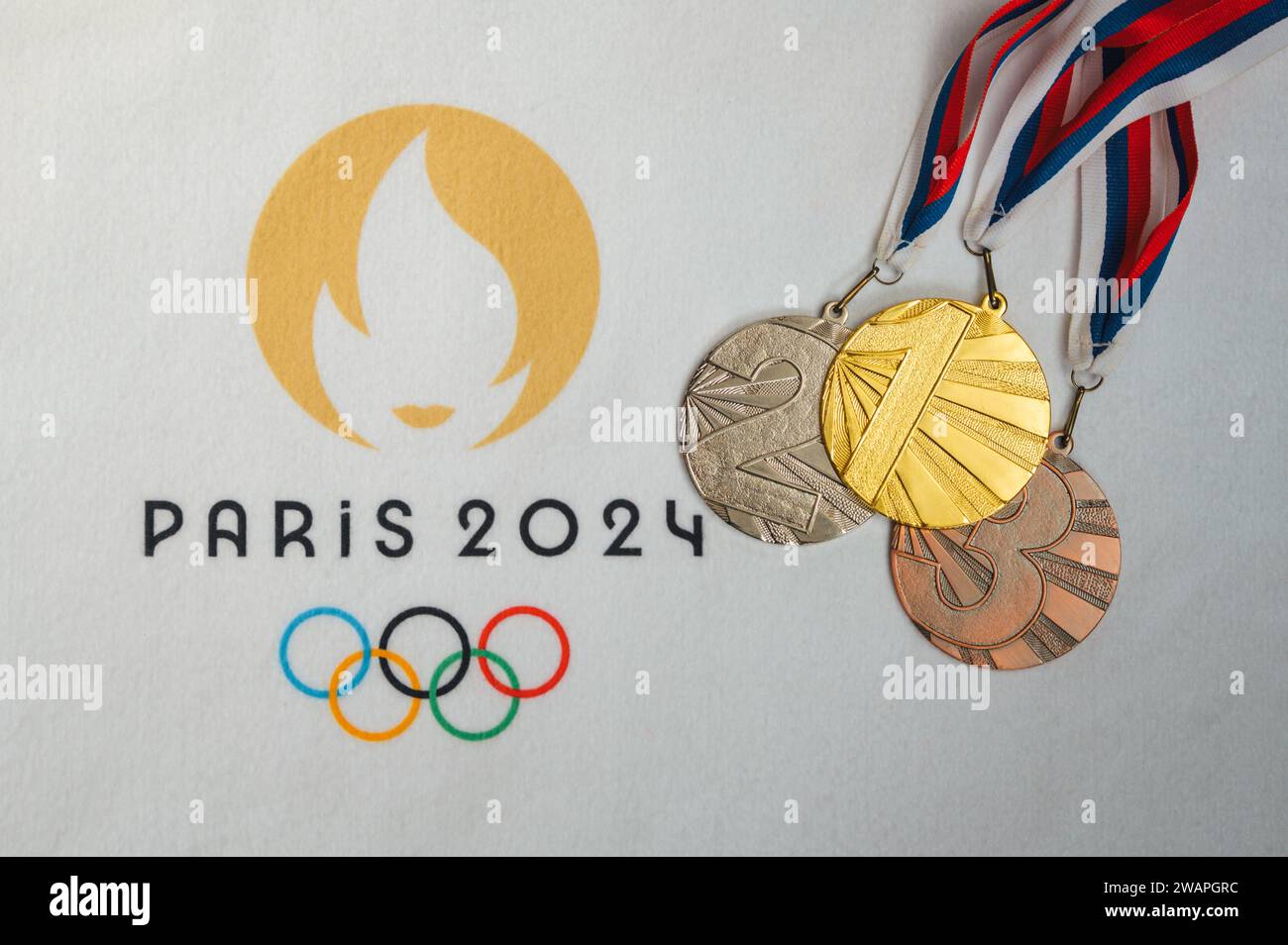 PARIS, FRANCE, JANUARY 4. 2024 Paris 2024 Summer Olympics White