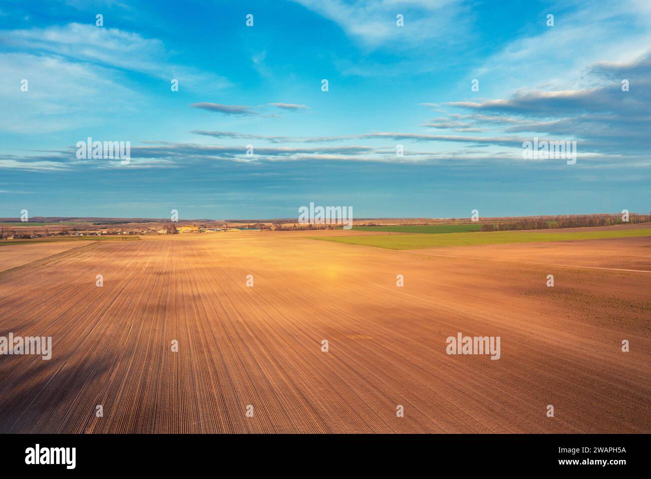Aerial view wheat field sunrise hi-res stock photography and images - Alamy