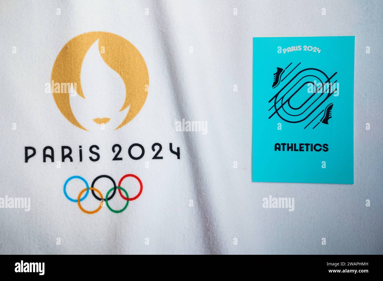 PARIS, FRANCE, JANUARY 4. 2024 Paris 2024 Summer Olympics Blanket