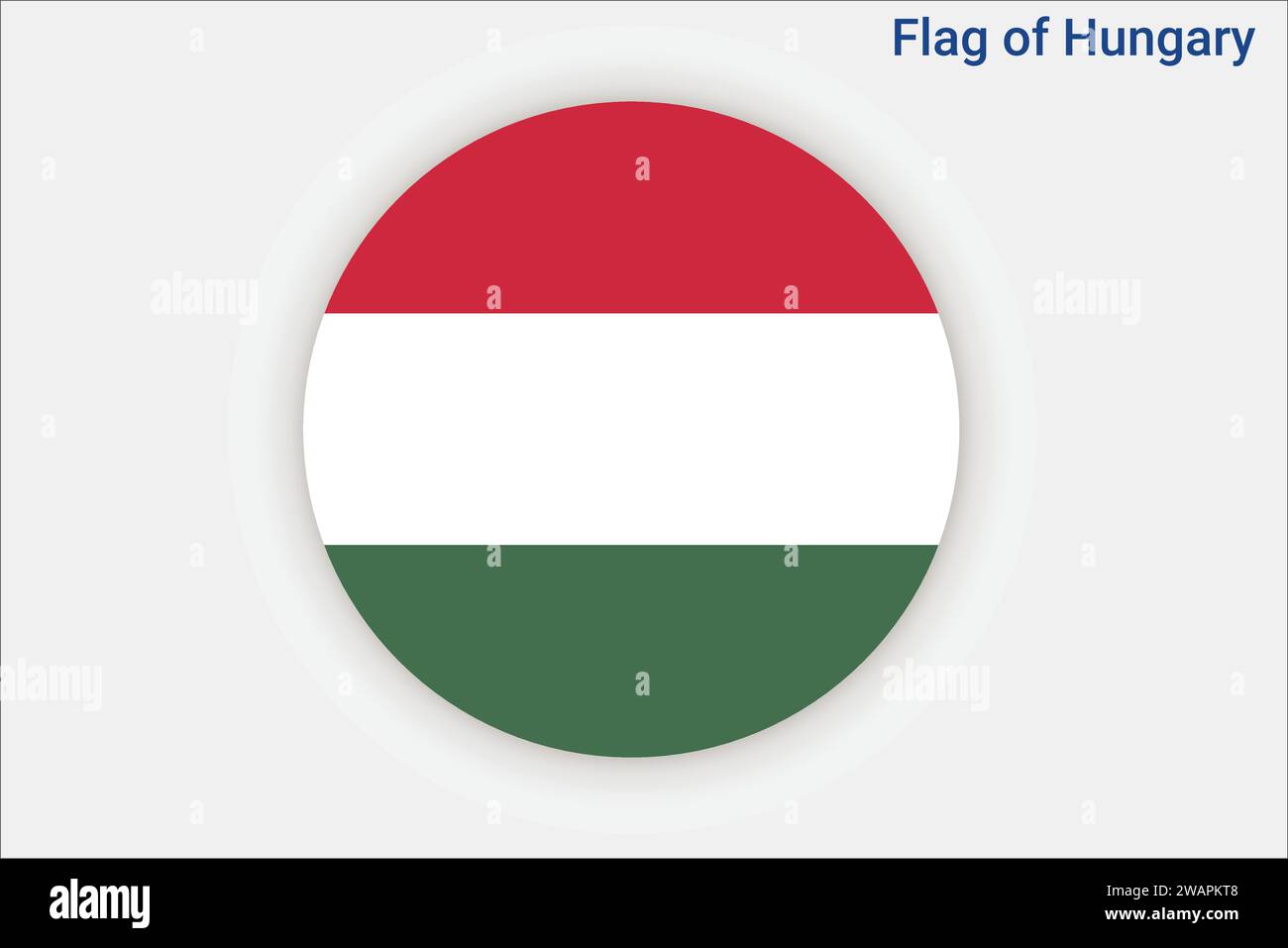 High detailed flag of Hungary. National Hungary flag. Europe. 3D illustration. Stock Vector