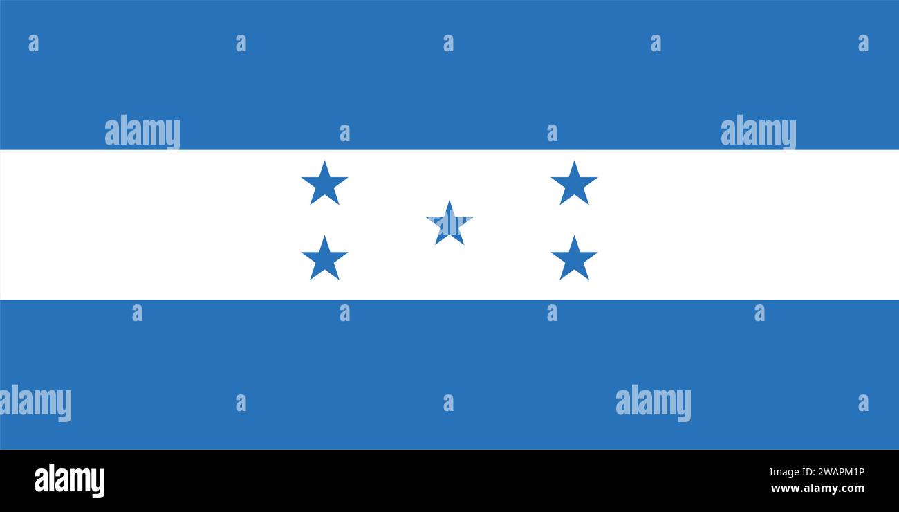 High detailed flag of Honduras. National Honduras flag. North America. 3D illustration. Stock Vector