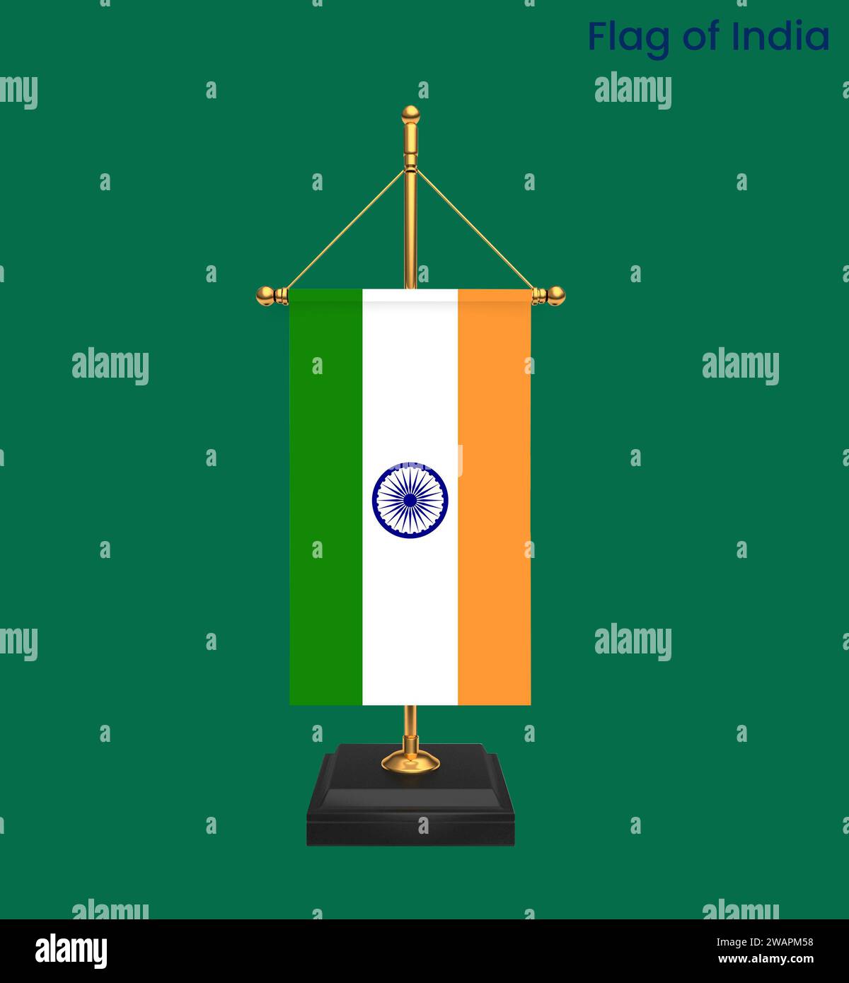 High detailed flag of India. National India flag. Asia. 3D illustration ...