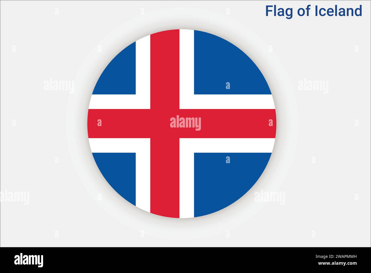 High detailed flag of Iceland. National Iceland flag. Europe. 3D illustration. Stock Vector