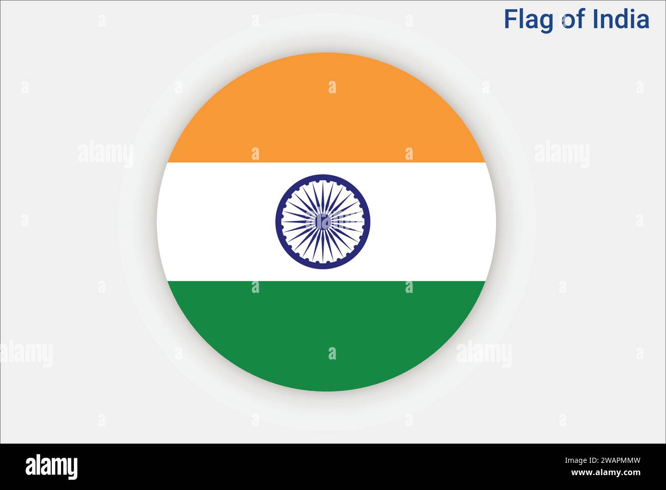 High detailed flag of India. National India flag. Asia. 3D illustration. Stock Vector