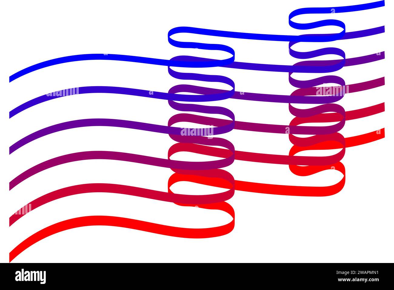 Ribbon Flag Using 3D Effect Vector illustration. Stock Vector