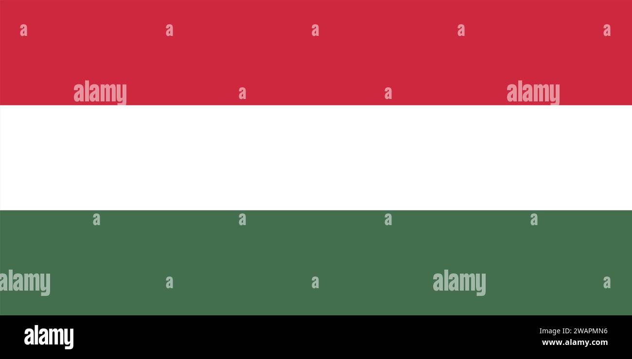 High detailed flag of Hungary. National Hungary flag. Europe. 3D illustration. Stock Vector