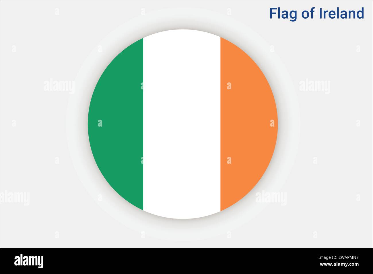 High detailed flag of Ireland. National Ireland flag. Europe. 3D illustration. Stock Vector