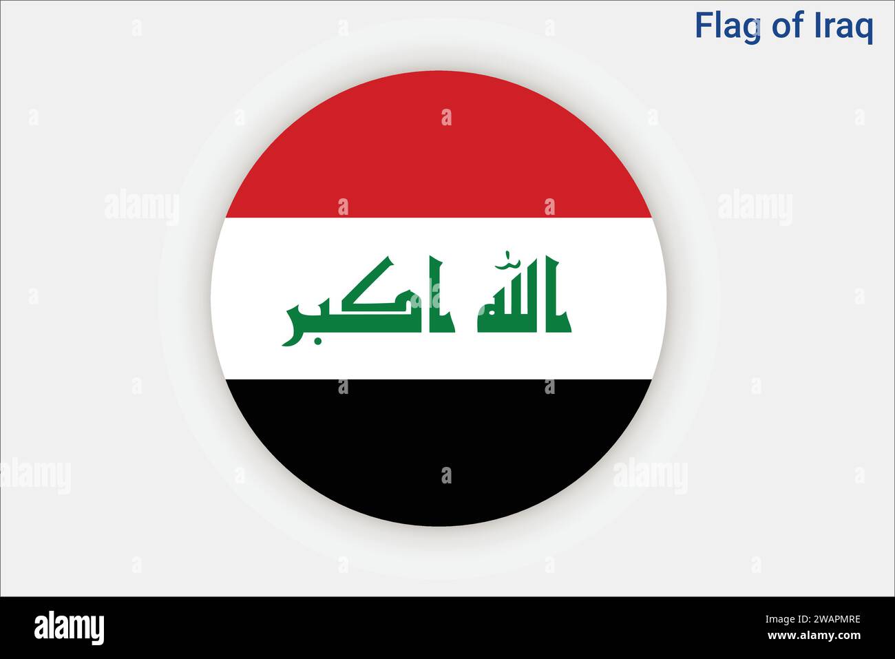 High detailed flag of Iraq. National Iraq flag. Asia. 3D illustration