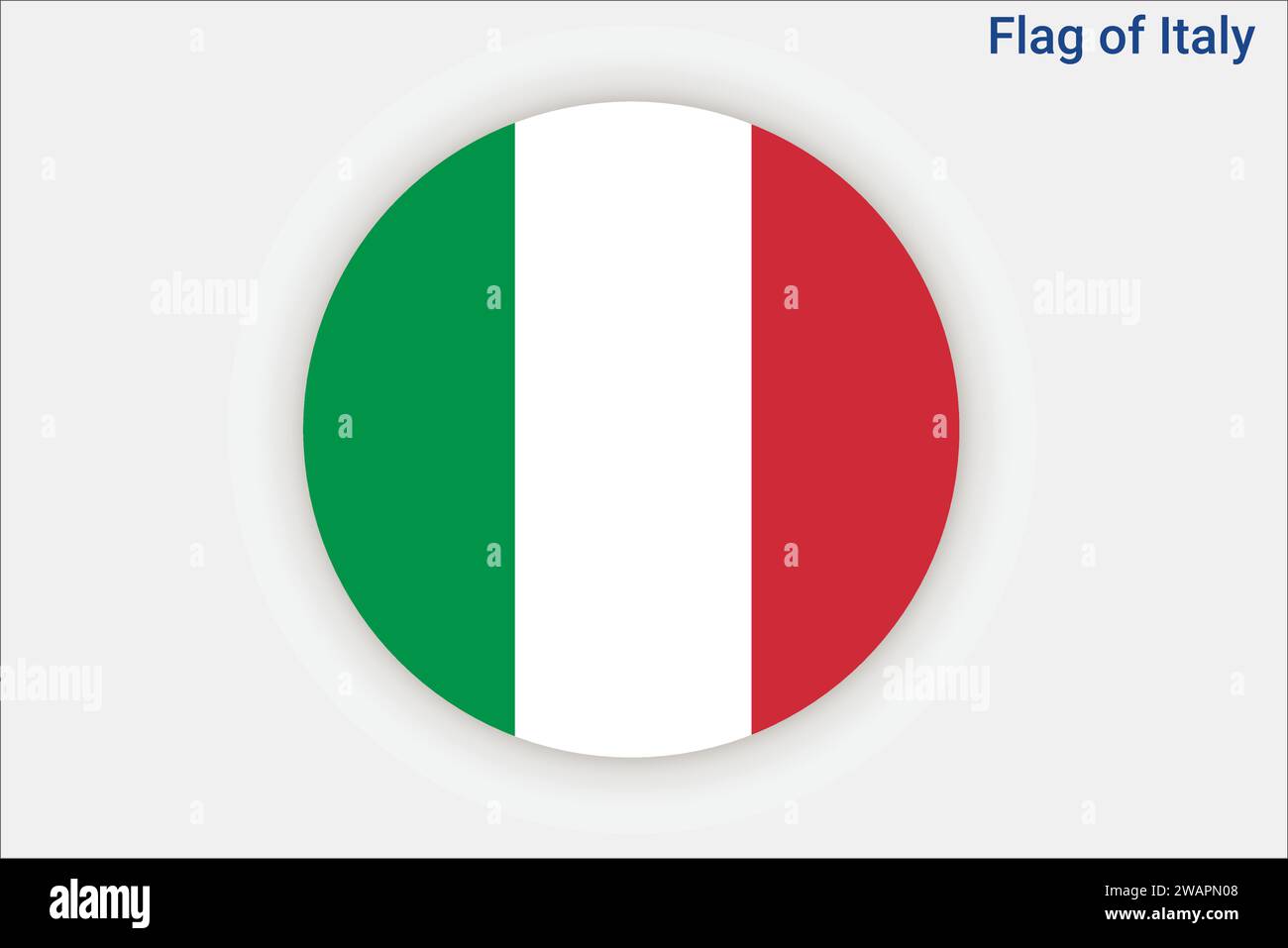 High detailed flag of Italy. National Italy flag. Europe. 3D illustration. Stock Vector