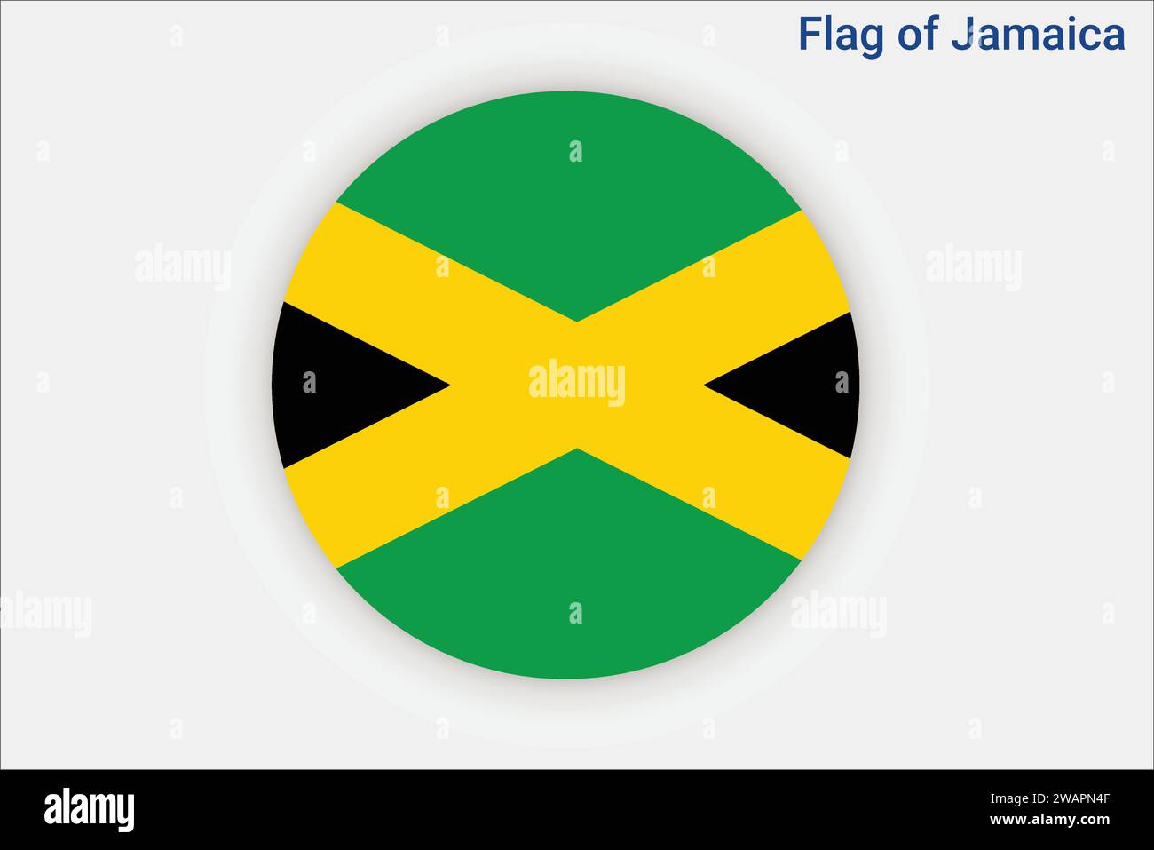 High detailed flag of Jamaica. National Jamaica flag. North America. 3D illustration. Stock Vector