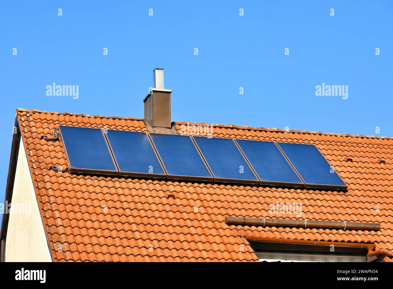 Solar thermal collectors on the roof of the house for environmentally ...