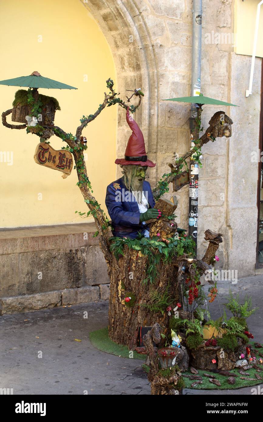 Elf on a city street - installation Stock Photo