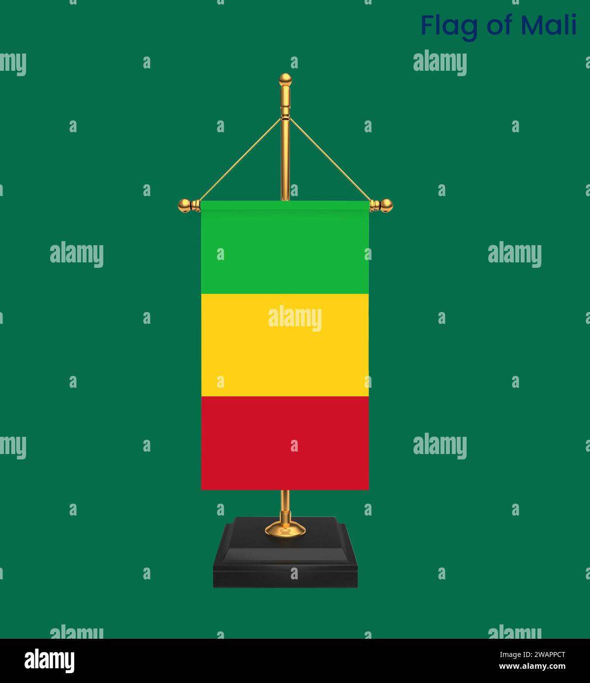 High detailed flag of Mali. National Mali flag. Africa. 3D illustration Stock Photo Alamy