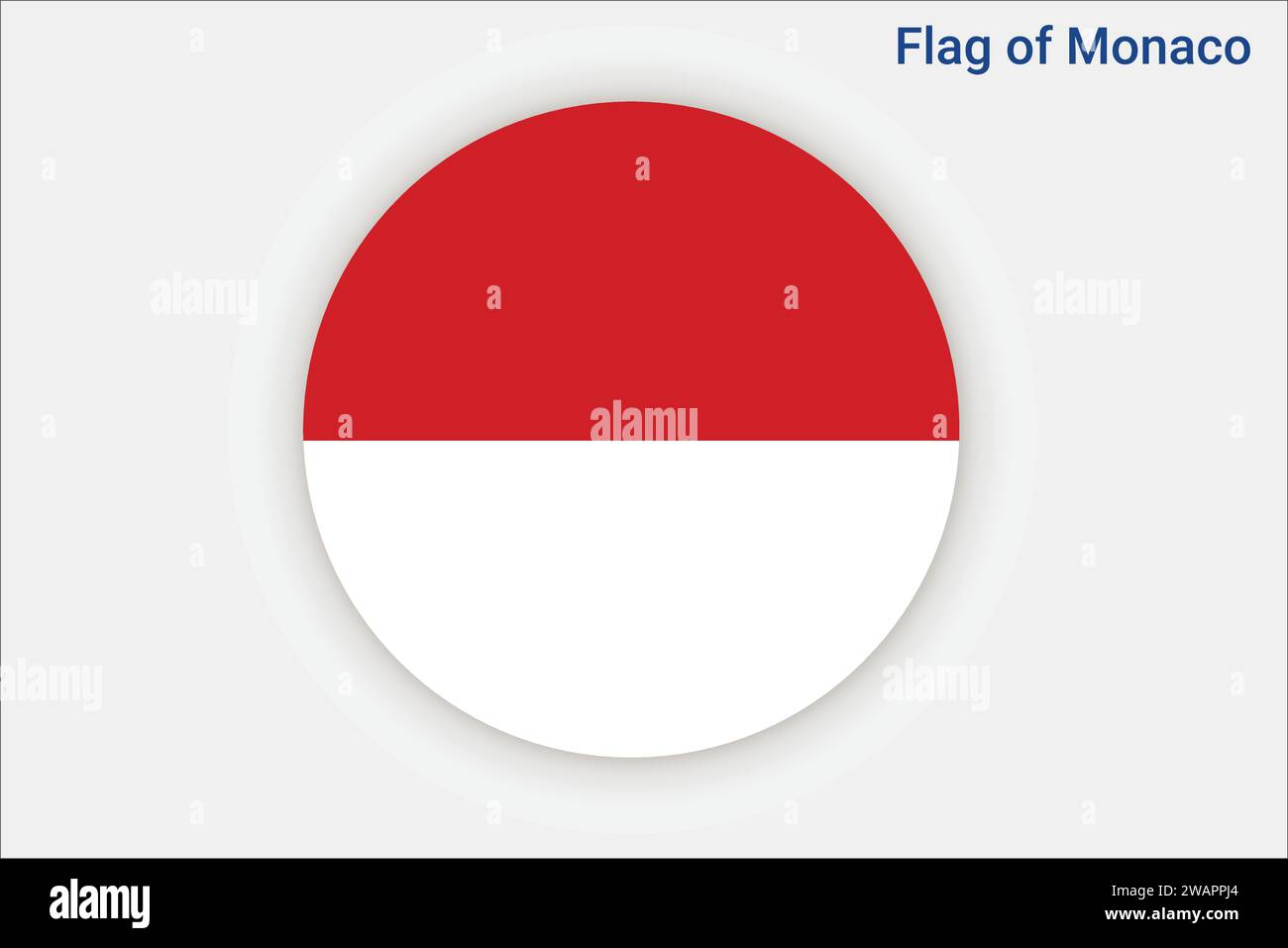 High detailed flag of Monaco. National Monaco flag. Europe. 3D illustration. Stock Vector