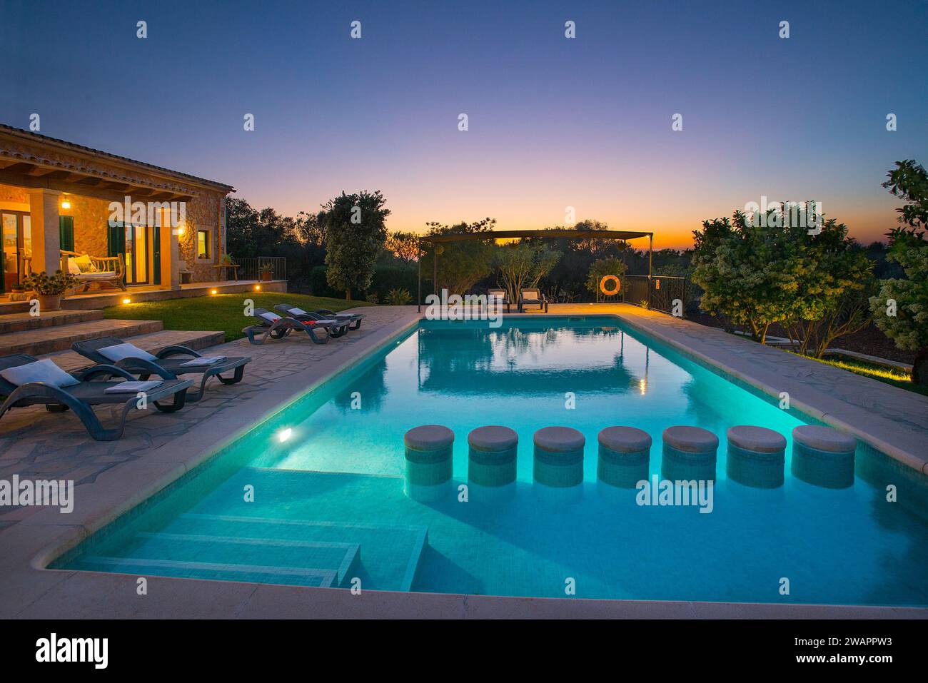 Private Villa in Mallorca, Balearic Islands, Spain Stock Photo