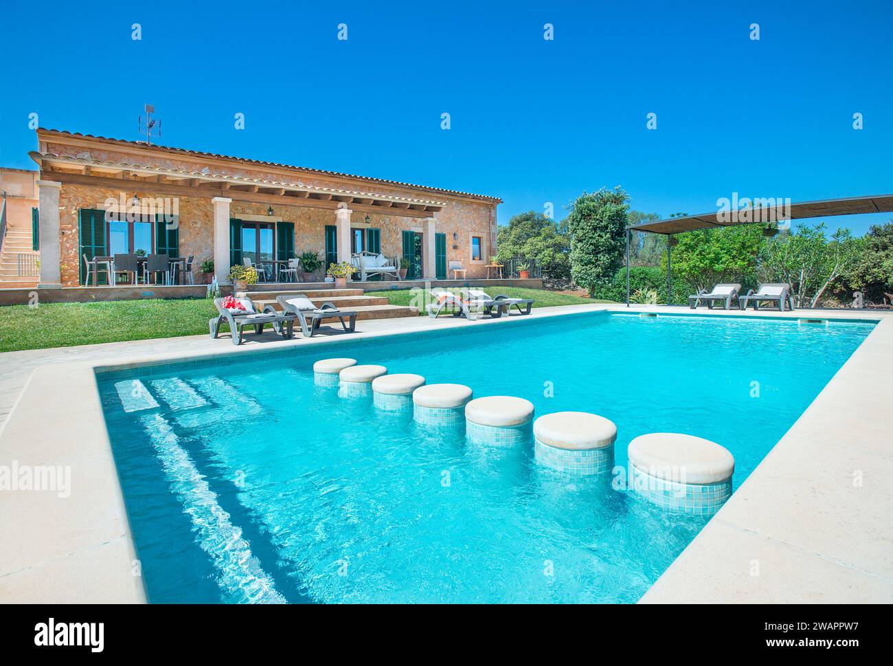 Private Villa in Mallorca, Balearic Islands, Spain Stock Photo