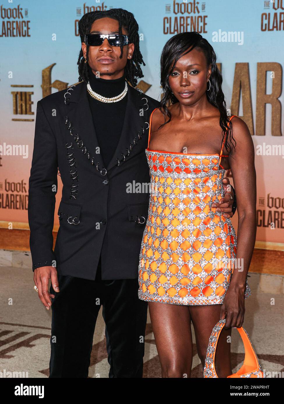 Los Angeles, United States. 05th Jan, 2024. LOS ANGELES, CALIFORNIA, USA - JANUARY 05: RJ Cyler and Anna Diop arrive at the Los Angeles Premiere Of Sony Pictures' 'The Book of Clarence' held at the David Geffen Theater at the Academy Museum of Motion Pictures on January 5, 2024 in Los Angeles, California, United States. (Photo by Xavier Collin/Image Press Agency) Credit: Image Press Agency/Alamy Live News Stock Photo