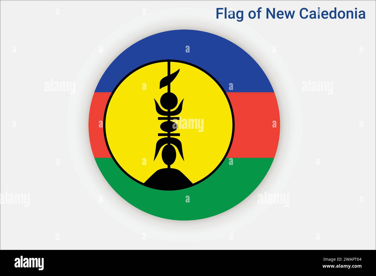 High detailed flag of New Caledonia. National New Caledonia flag