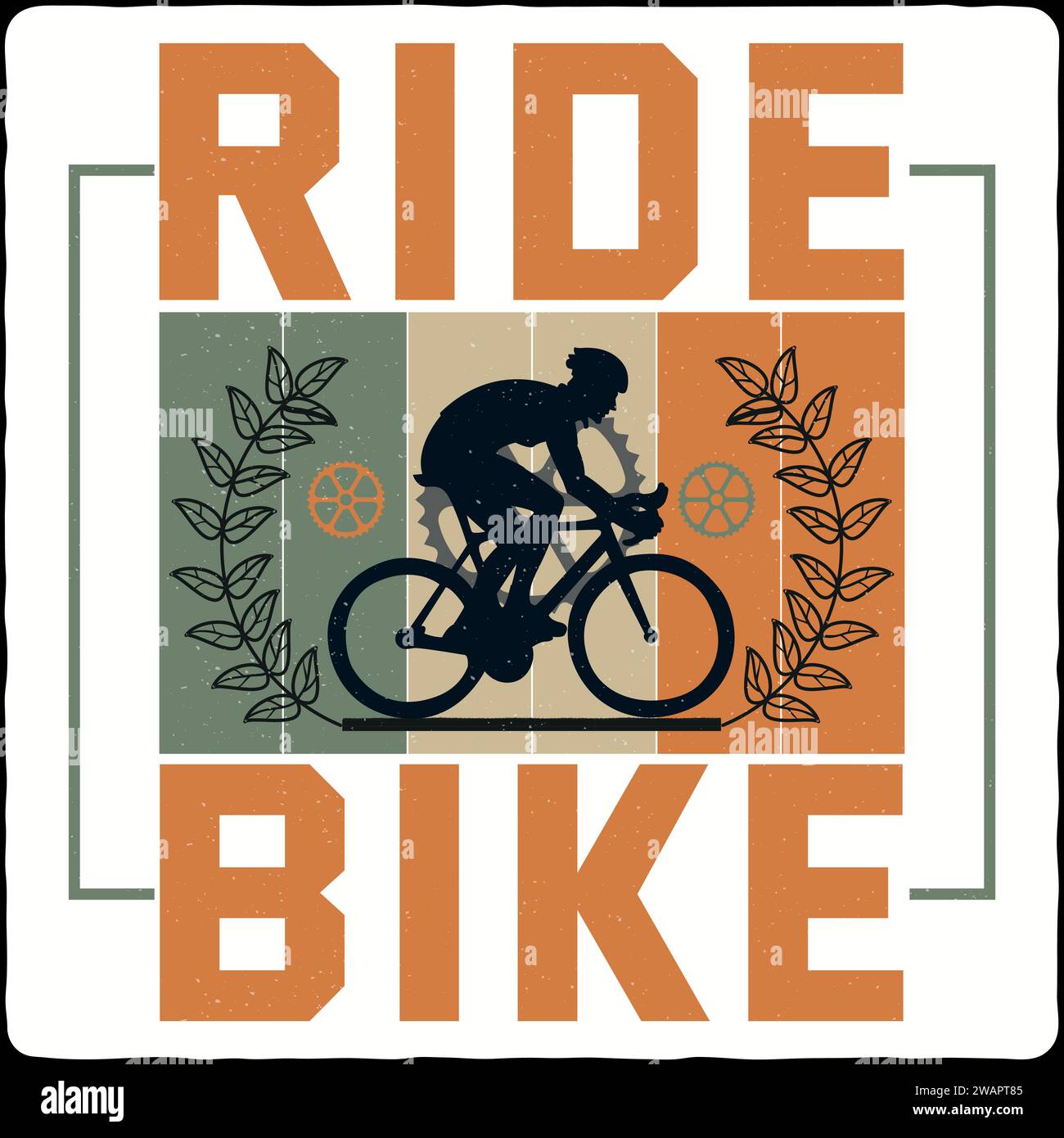 Bicycle T-Shirt Design Stock Vector