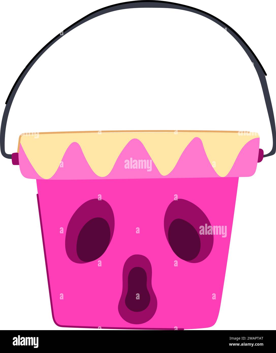 basket halloween bucket cartoon vector illustration Stock Vector Image