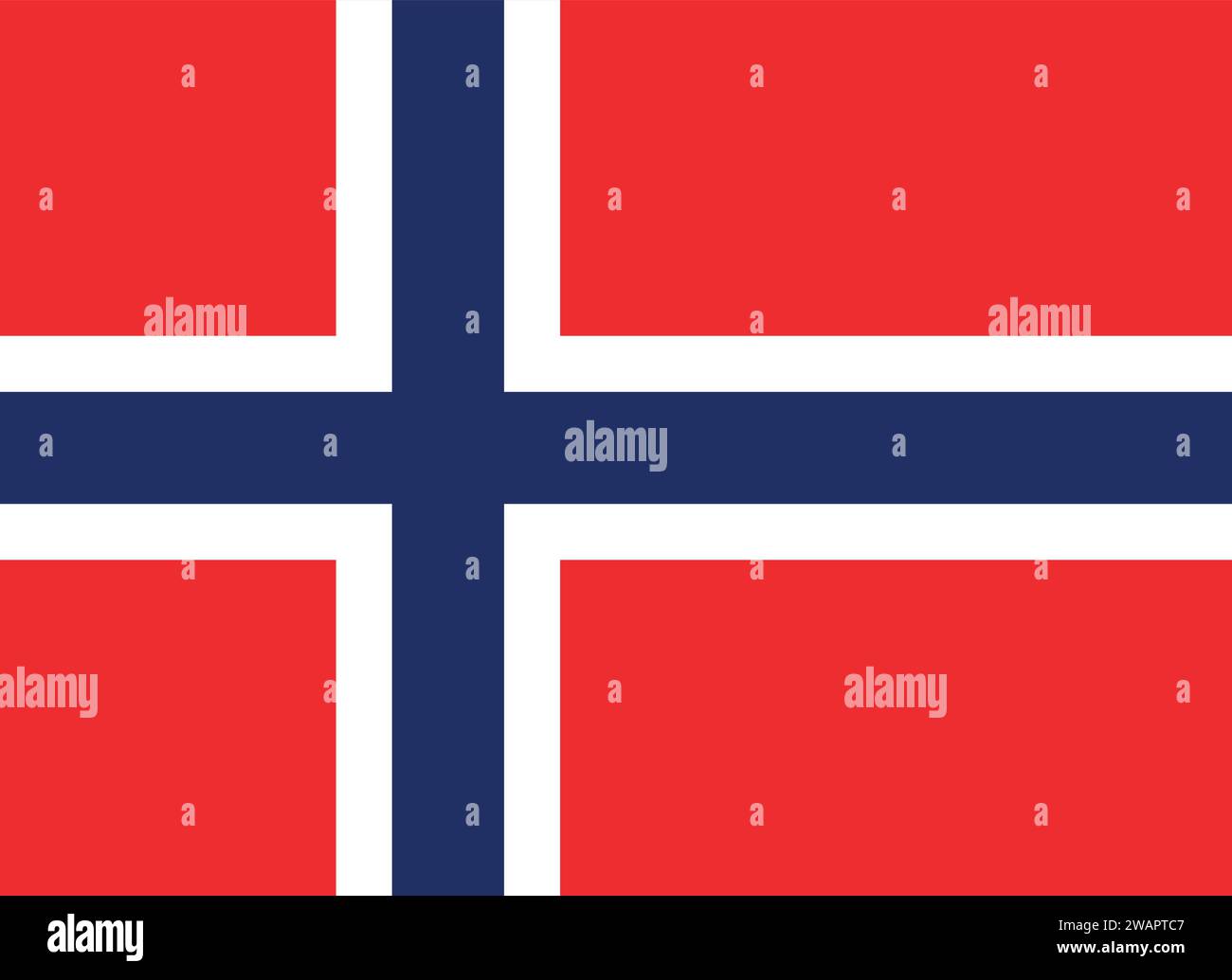 High detailed flag of Norway. National Norway flag. Europe. 3D illustration. Stock Vector