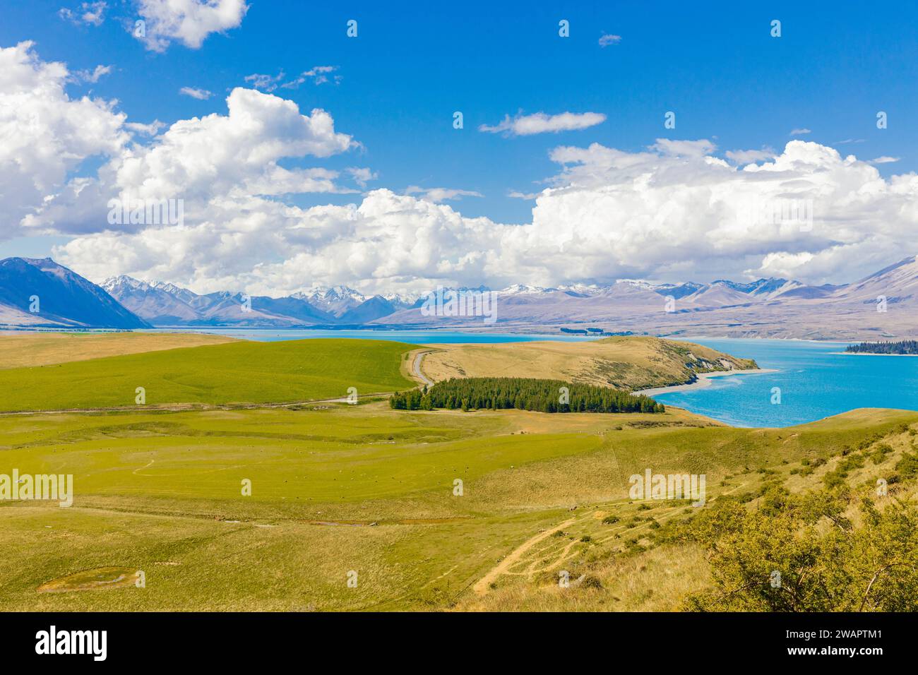 An aerial view of Lake Tekapo in New Zealand Stock Photo - Alamy
