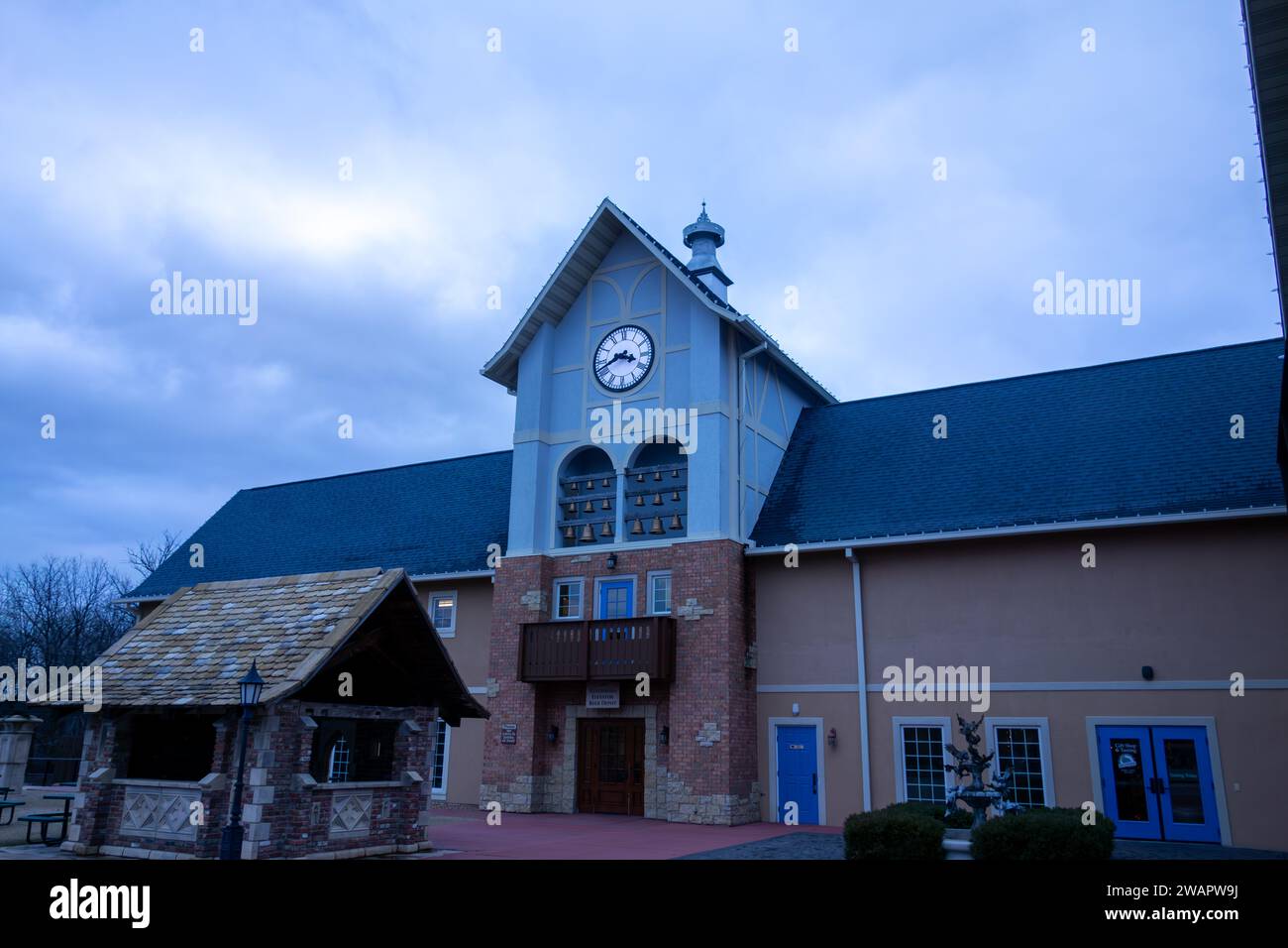 The facade of the building of New Glarus Brewing Company in Wisconsin