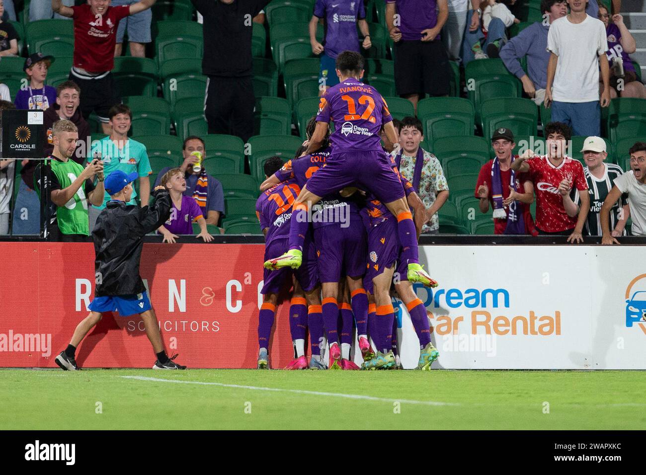 Score Perth 6th January 2024; HBF Park, Perth, Western Australia, Australia; A ...