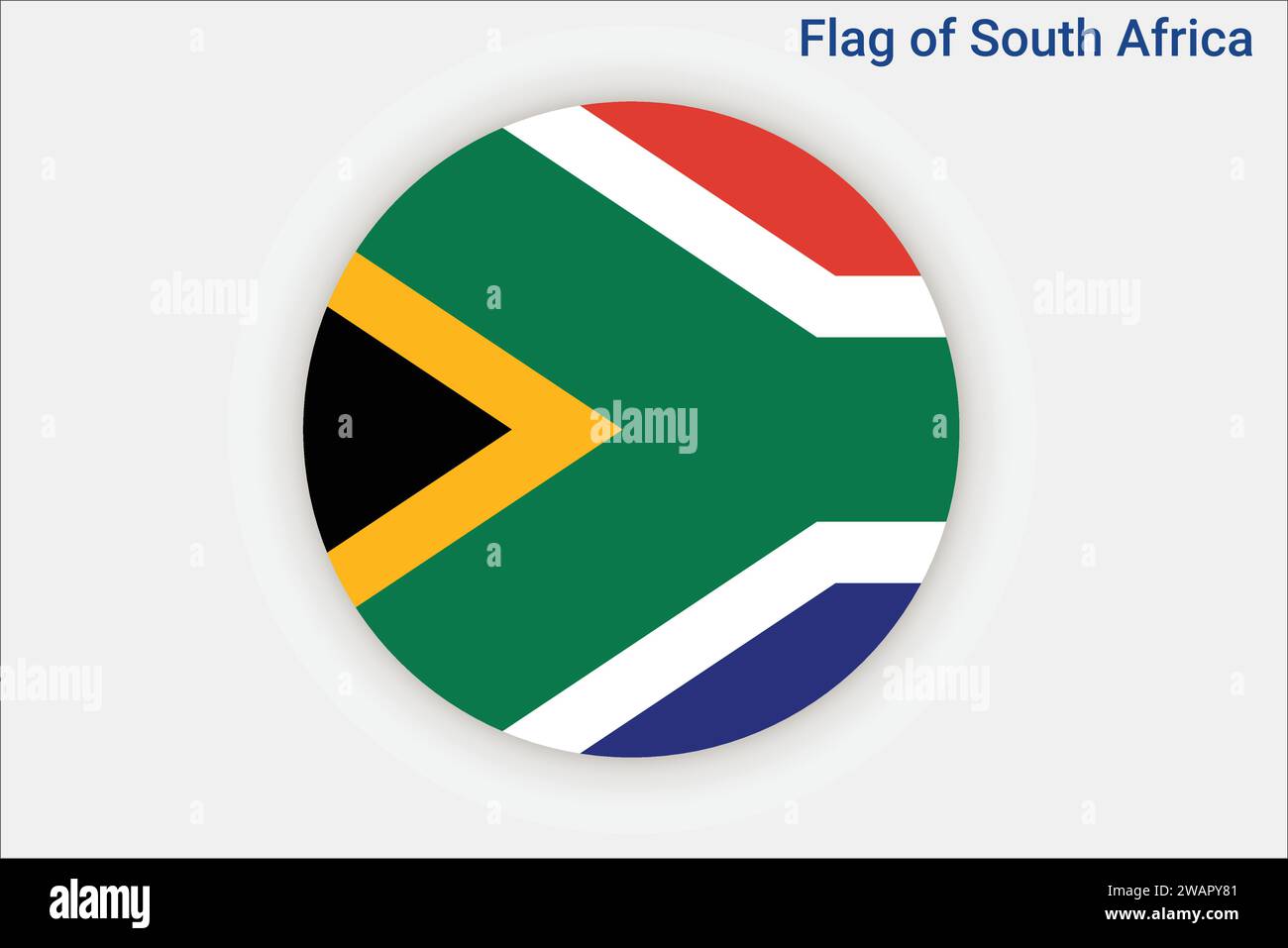 High detailed flag of South Africa. National South Africa flag. Africa. 3D illustration. Stock Vector