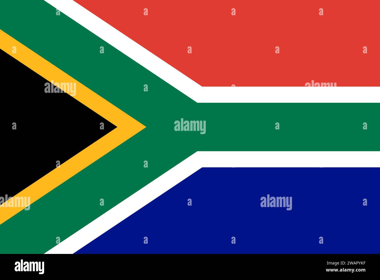 High detailed flag of South Africa. National South Africa flag. Africa. 3D illustration. Stock Photo