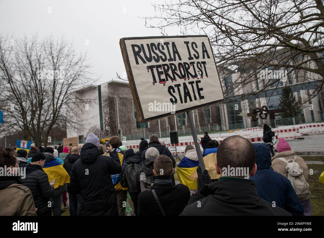 Berlin, Germany. 6th Jan, 2025. On January 6, 2025, a protest occurred in front of the