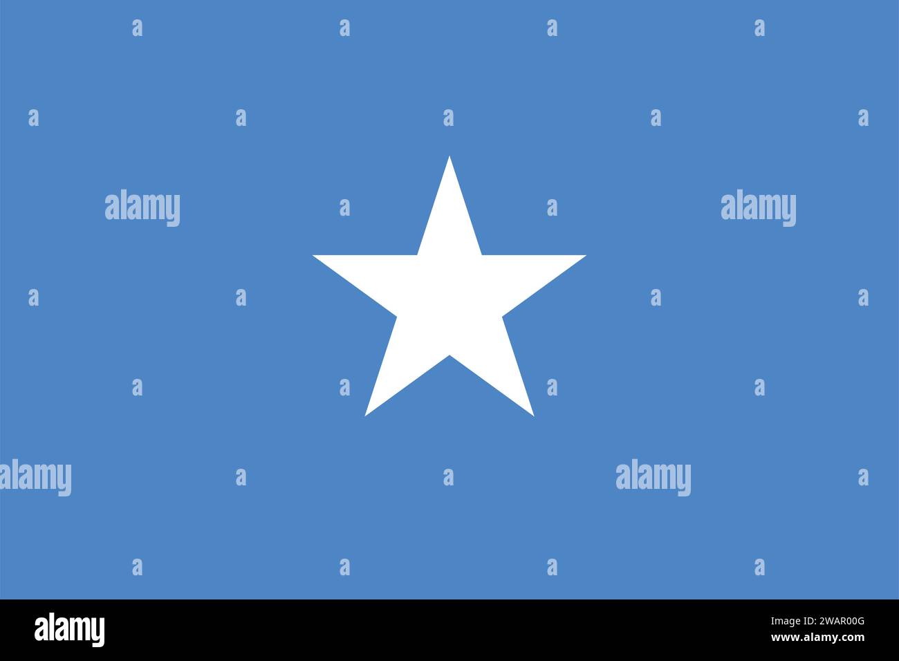 High detailed flag of Somalia. National Somalia flag. Africa. 3D illustration. Stock Vector