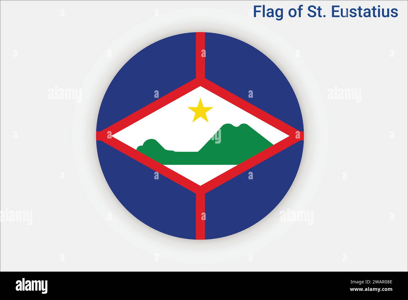 High detailed flag of St. Eustatius. National St. Eustatius flag. South America. 3D illustration. Stock Vector
