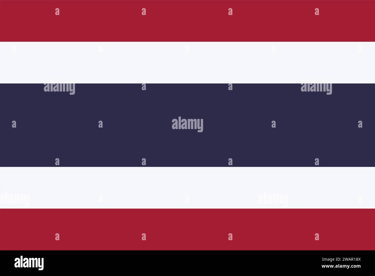 High detailed flag of Thailand. National Thailand flag. Asia. 3D illustration. Stock Vector