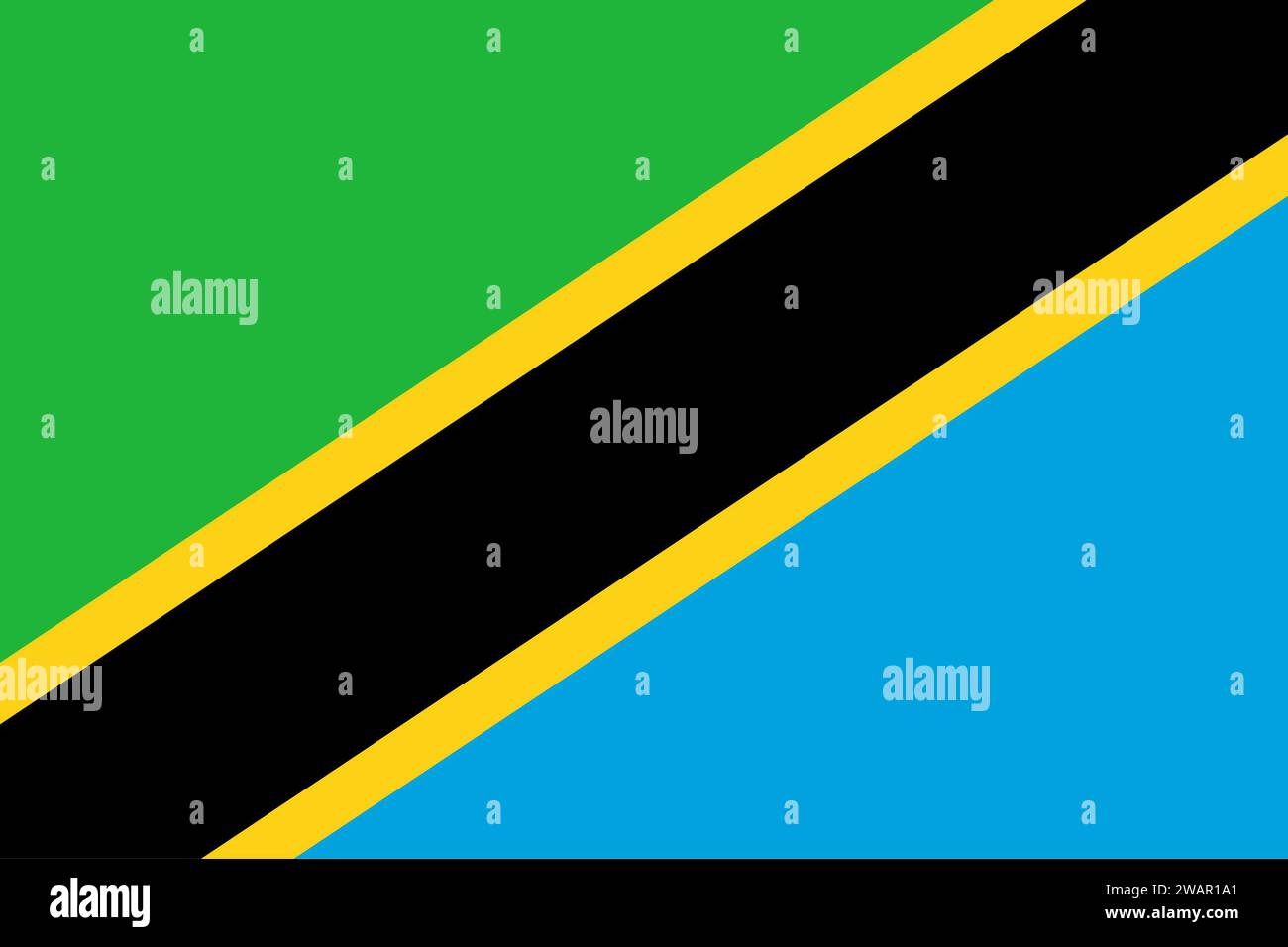 High detailed flag of Tanzania. National Tanzania flag. Africa. 3D illustration. Stock Photo