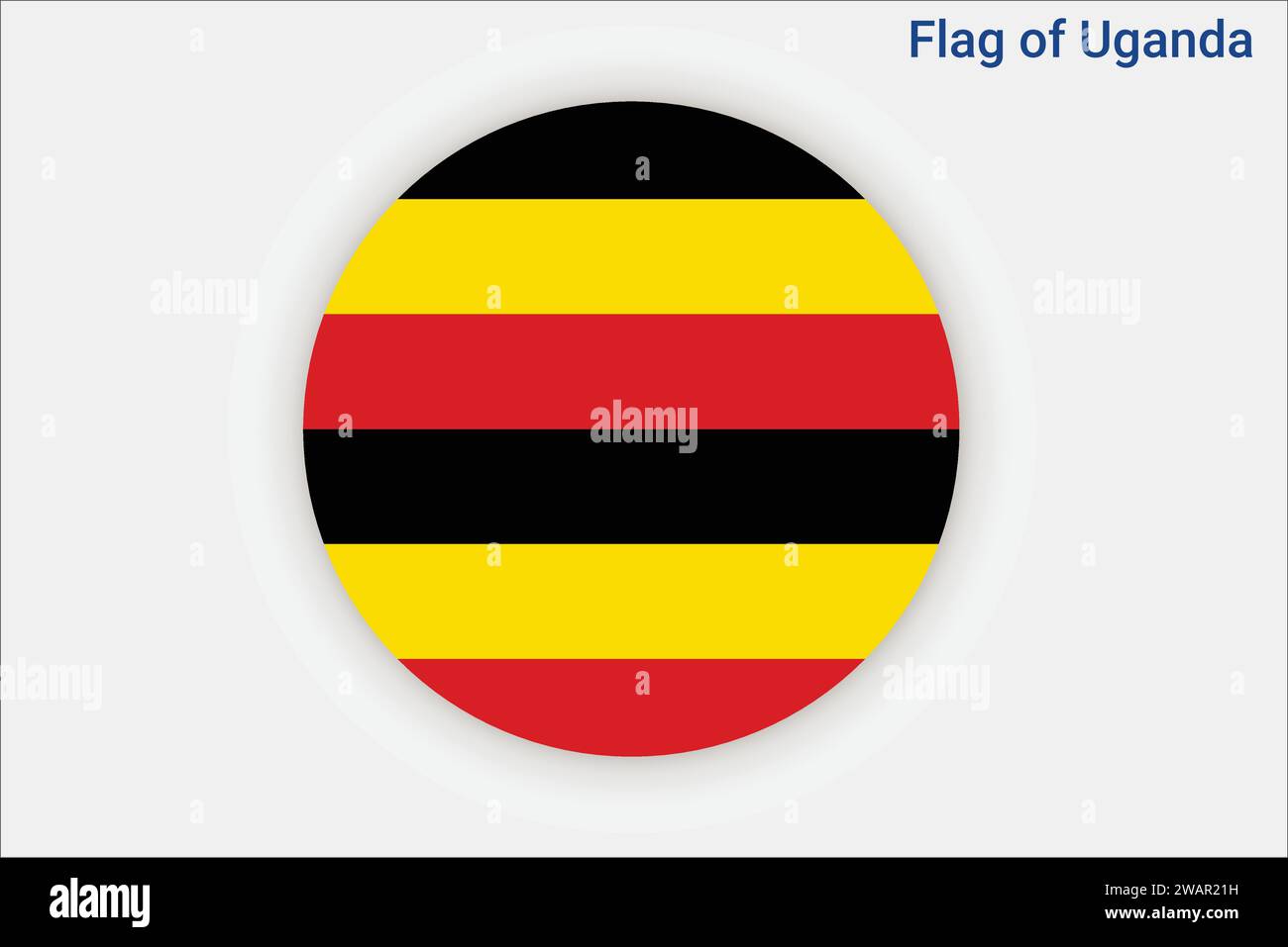 High detailed flag of Uganda. National Uganda flag. Africa. 3D illustration. Stock Vector