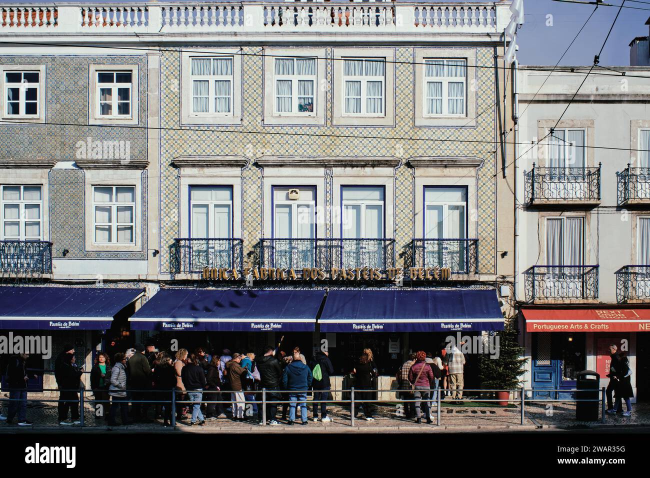 Lisbon, Portugal - December, 2023:The famous Belem pastry shop, famous ...
