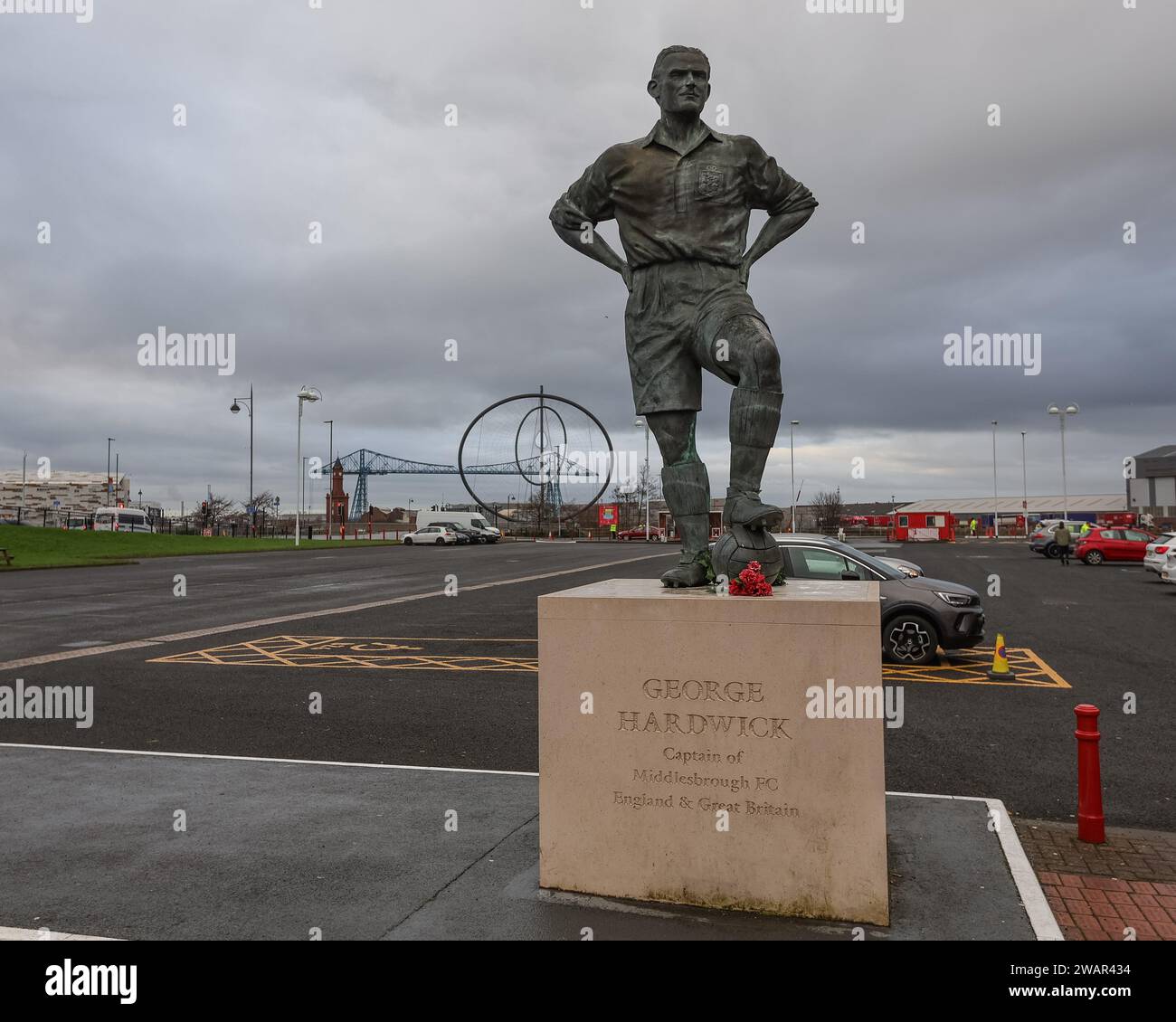 The George Hardwick statue at the Stadium of Light during the Emirates ...