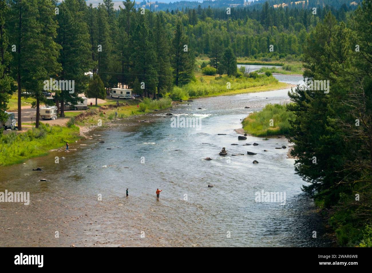 Blackfoot  River, Russell Gates Fishing Access Site, Missoula County, Montana Stock Photo