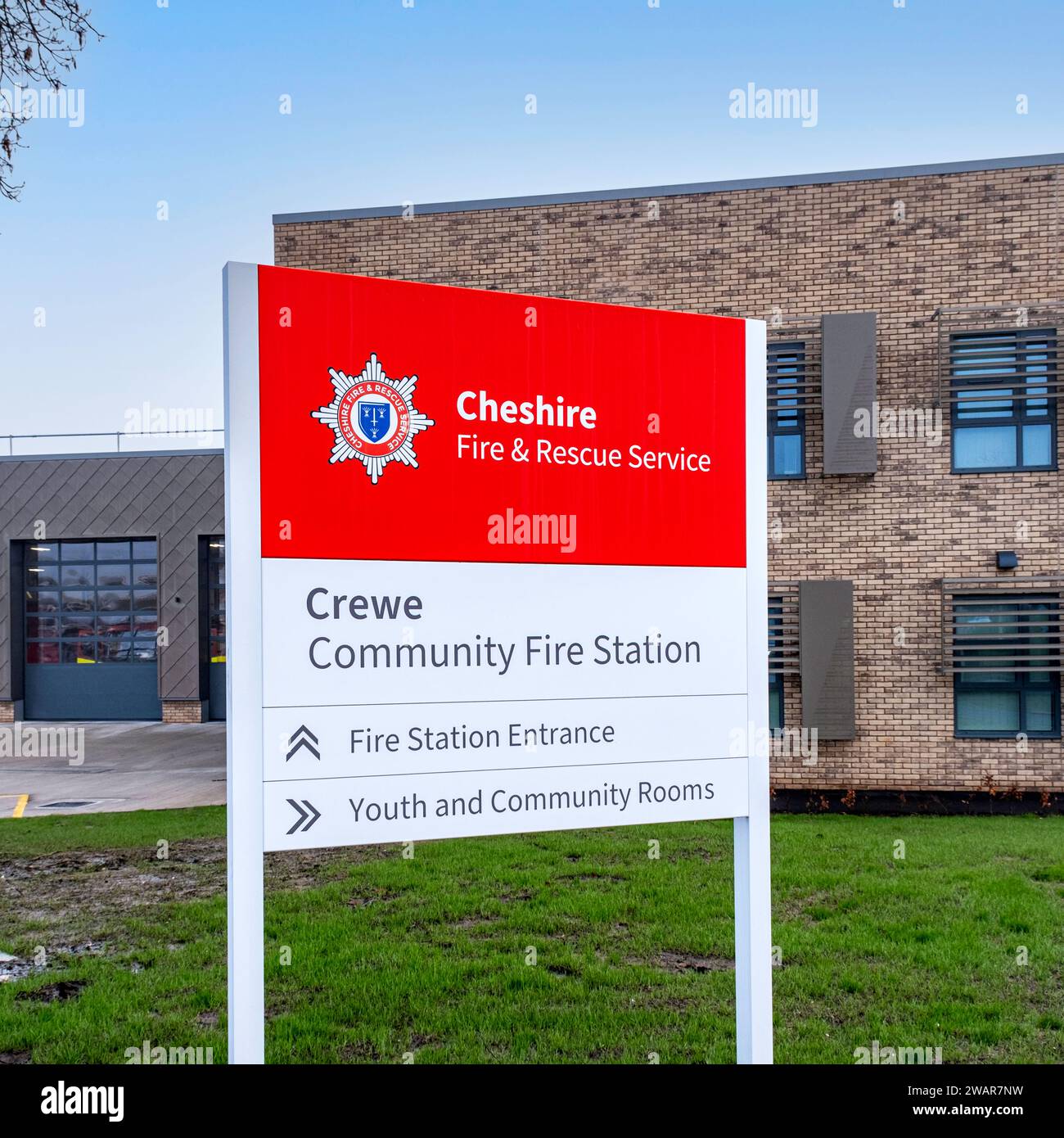 Cheshire Fire & Rescue service, Community Fire Station in Crewe Cheshire UK Stock Photo