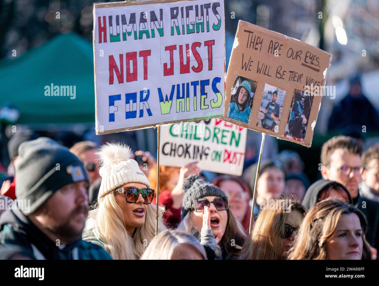 Protesters during a Scottish Palestine Solidarity Campaign