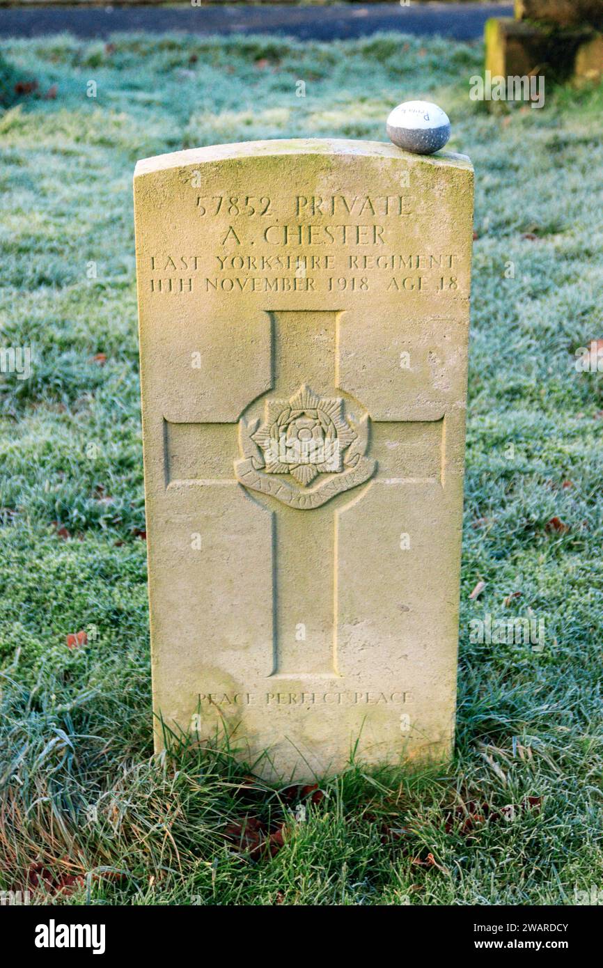 Commonwealth War Grave. St. Helen's Church, Waddington, Lancashire. Stock Photo