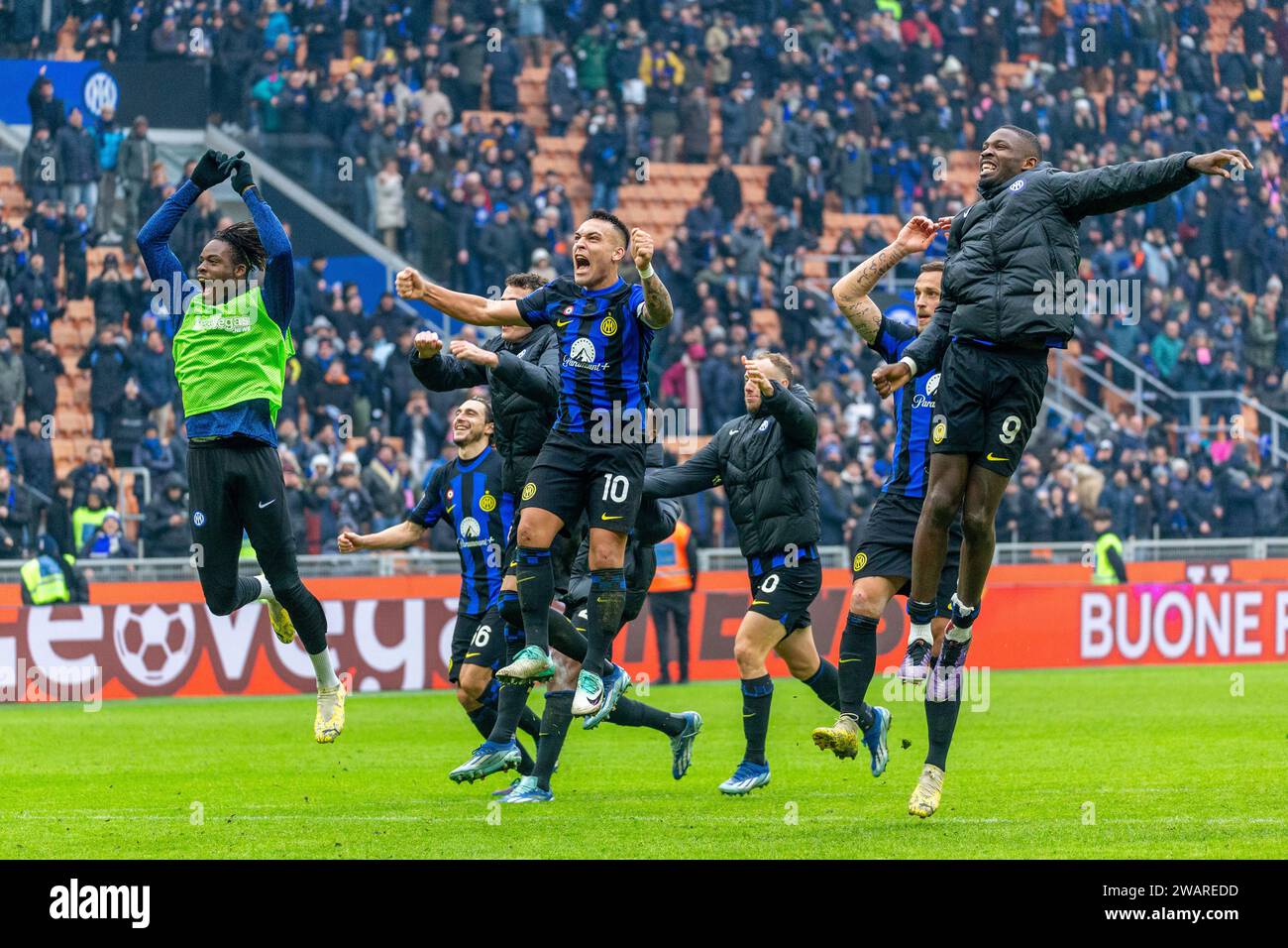 Milan, Italy January 6 2024 InterVerona serie A players f.c