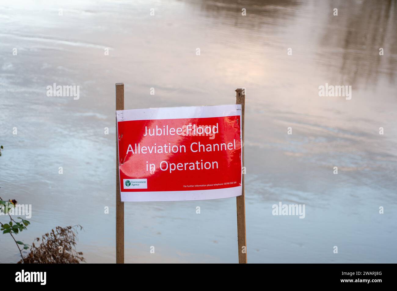 Dorney Reach, UK. 6th January, 2024. The Jubilee River Flood