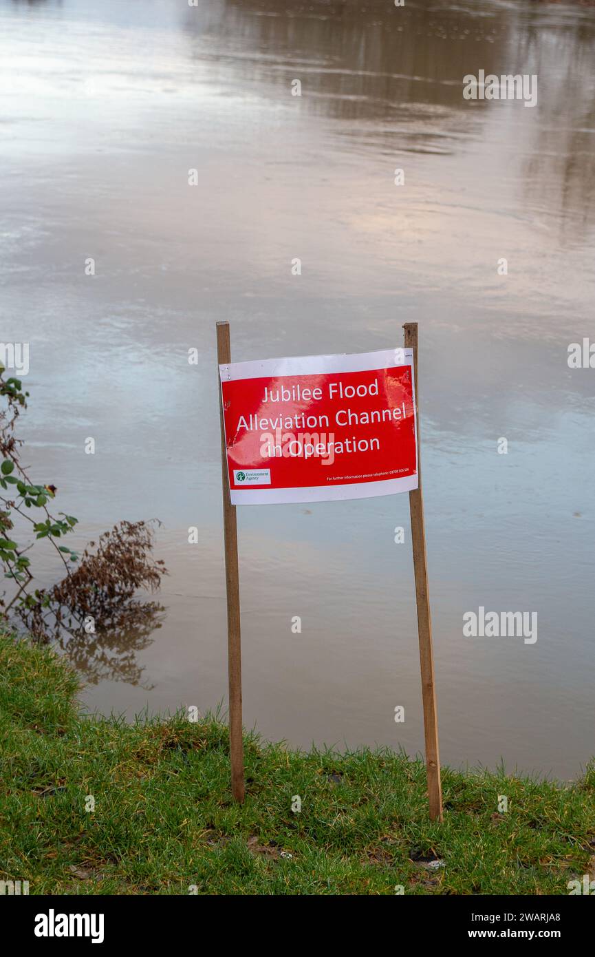 Dorney Reach, UK. 6th January, 2024. The Jubilee River Flood