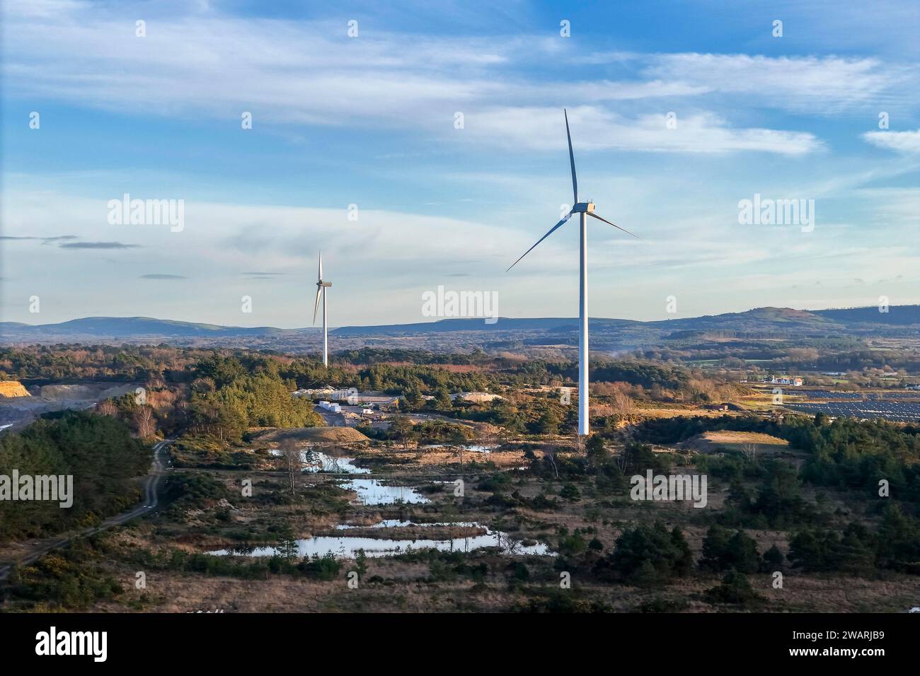 Wareham, Dorset, UK. 6th January 2023. UK Weather Aerial view of the