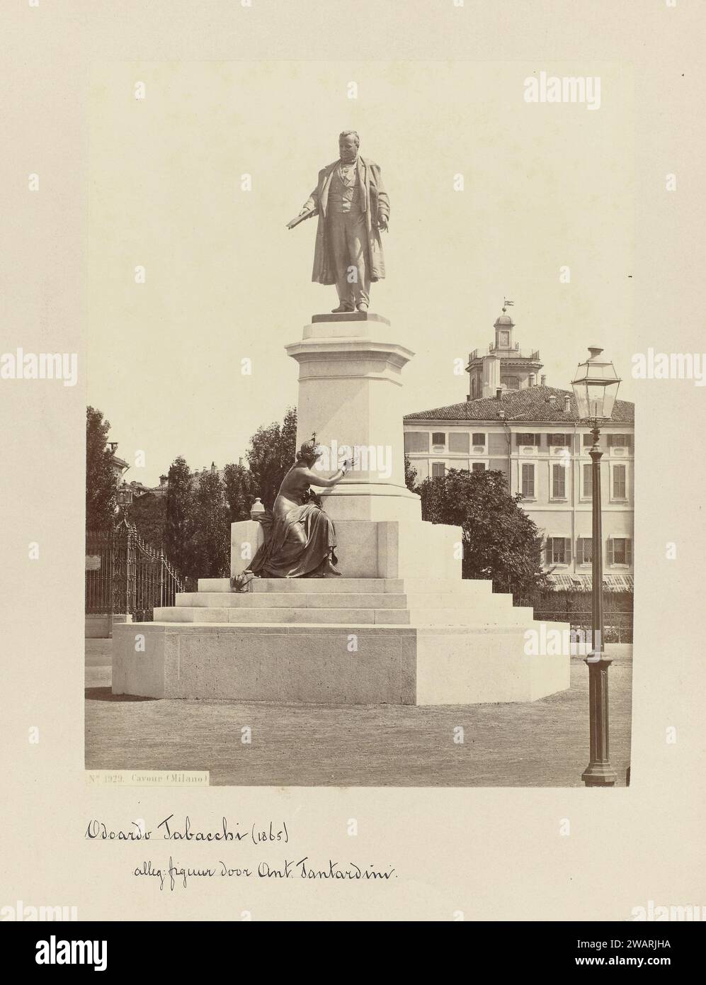 Statue of Cavour on the Piazza Cavour in Milan, Sommer & Behles, c ...