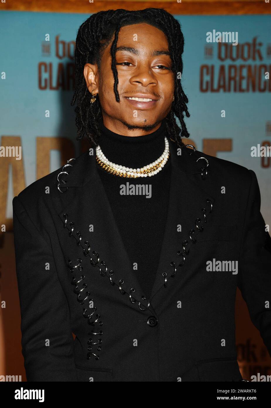 LOS ANGELES, CALIFORNIA - JANUARY 05: RJ Cyler attends the Los Angeles Premiere of Sony Pictures' 'The Book Of Clarence' at Academy Museum of Motion P Stock Photo