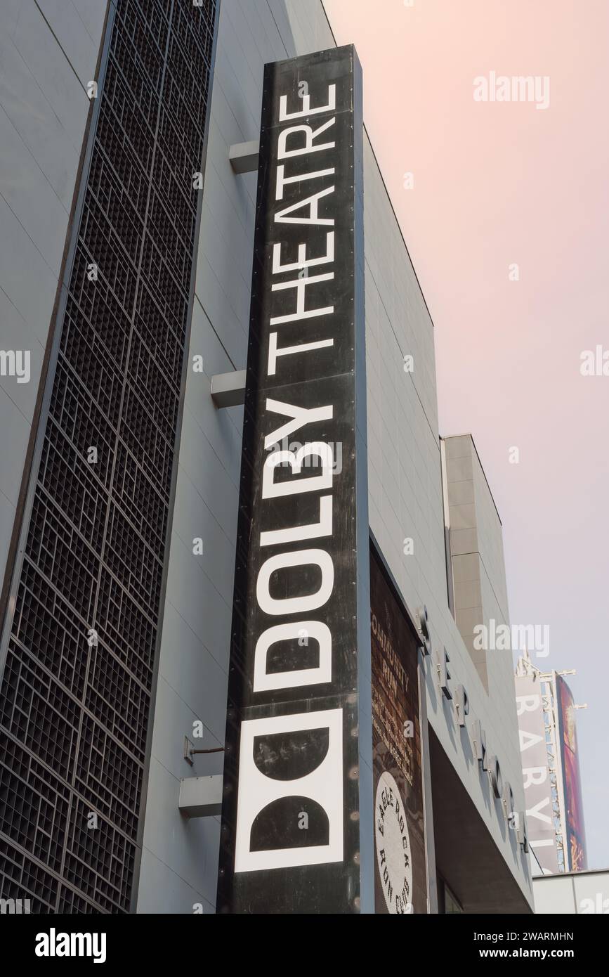 Dolby Theatre on Hollywood Boulevard in Hollywood, Los Angeles, California, United States. Venue of the annual Academy Awards ceremony. Stock Photo